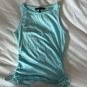 White House Black Market Side Tie tank top Summer Aqua Sz XXS 🌞❤️
